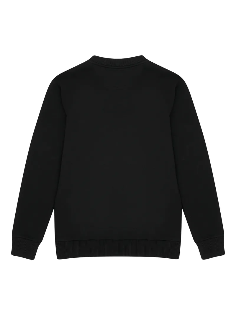 Свитшот вид сзади. Видны рибаны на манжетах и горловине.