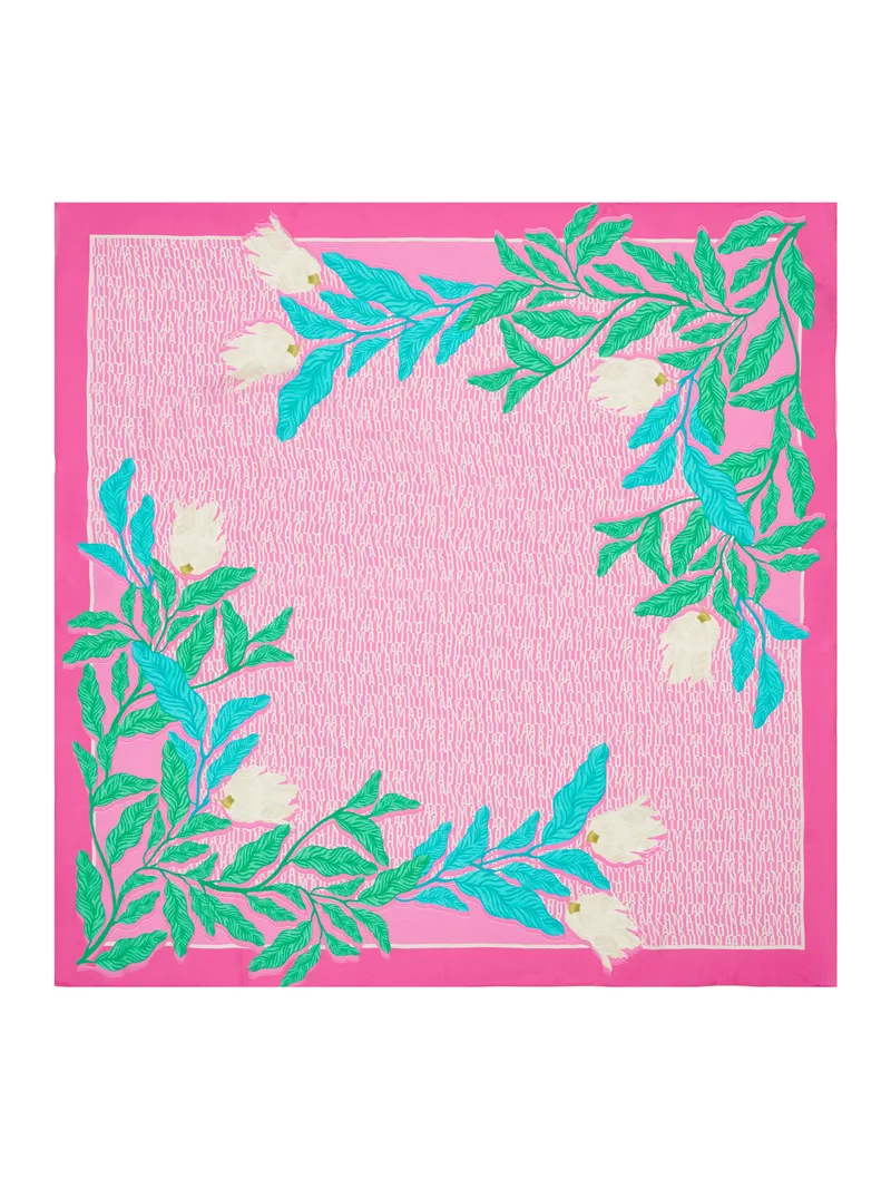 ШЕДЕВР! Дизайнерский платок Алёны Ахмадуллиной с ботаническим принтом. Яркие цвета, шёлковая текстура!